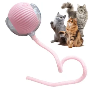 Smart USB Automatic Rolling Cat Ball with Tail Light 4 Modes Rechargeable Interactive Toy for Dog Cats Pet accessories 고양이 장